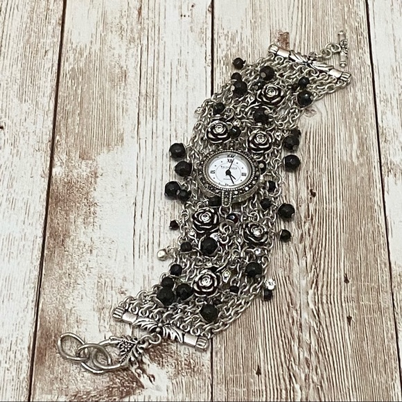 White House Black Market Chain Beaded Watch